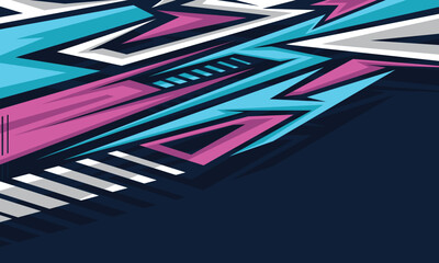 Sports jersey motif. Racing geometry background. Car wrap design. Futuristic technology wallpaper