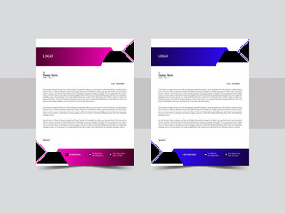 Modern creative & clean business style letterhead of your corporate project design.  Print with vector & illustration. 
