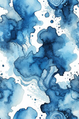 Abstract Blue Watercolor Marble Pattern Background