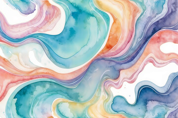 Fototapeta na wymiar Abstract Pastel Watercolor Marble Pattern Background