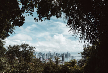 view ower panama city from distance 