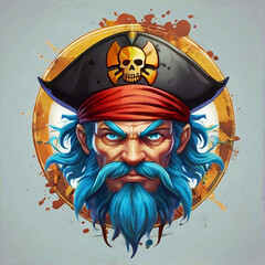 Cartoon character illustration pirate captain