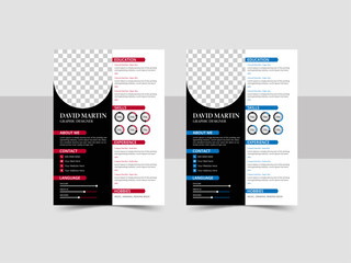 Clean modern resume and cover a4 layout vector template for business Job applications, minimalist cv template. A4 size professional  resume design.