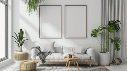 Elegant Interior Mockup Frame with Modern Decor