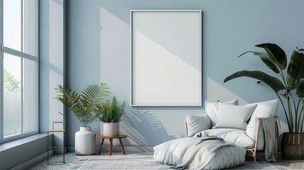 Elegant Interior Mockup Frame with Natural Decor Elements