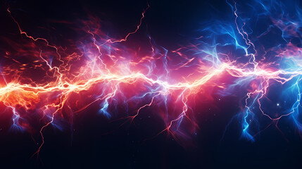 Abstract futuristic background with electric neon waves, electric light effect