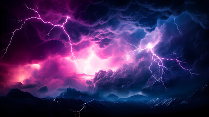 Abstract futuristic background with electric neon waves, electric light effect