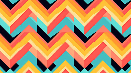 Simple colorful geometric zigzag stripes abstract pattern
