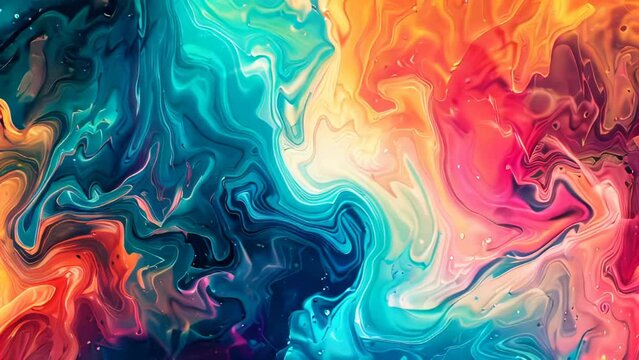 Colorful abstract background. Acrylic colors mixing in water. Liquid marble pattern.