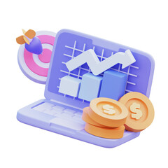 Monitor Accounting  3D Illustration Image