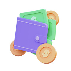 Wallet Accounting  3D Illustration Image