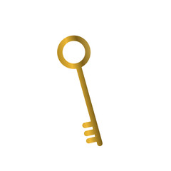 golden key isolated on transparant background