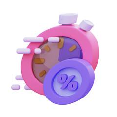 Timer Sales Element  3D Illustration Image