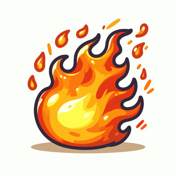 fire ball cartoon logo element