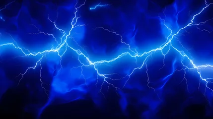 Raamstickers Thunderstorm, lightning and thunder in fantasy landscape © jiejie