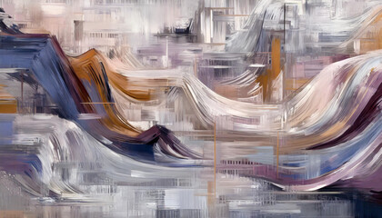A Fluid Abstract Wave Background Captivating Blend of Color and Form: Blues Pinks Gold White Purple Pink