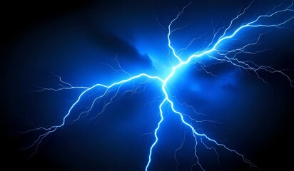 Blue lighting energy flash background.  AI Generated