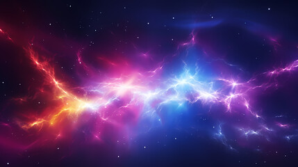 Thunderstorm, lightning and thunder in fantasy landscape