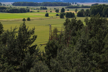 Beautiful view of the surrounding area from the observation tower, Uherce, Podlasie, Poland
