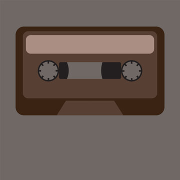 Vector illustration in retro style. Old audio cassette. Monochrome illustration, audio cassette, retro, design, style, stylish.
