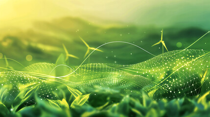 Digital Nature Network - Interconnectedness of technology and the environment, perfect for sustainability themes