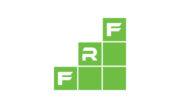 FRF initial letter financial logo design vector template. economics, growth, meter, range, profit, loan, graph, finance, benefits, economic, increase, arrow up, grade, grew up, topper, company, scale