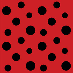 ladybug pattern, seamless vector illustration with red background and black spots, ladybird bug polka dot print for textile, fashion, scrapbook paper, wallpaper © Liena
