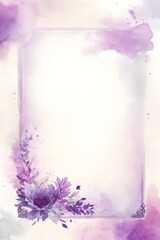 Fototapeta na wymiar Briefvorlage - Aquarell - Violette Blüten