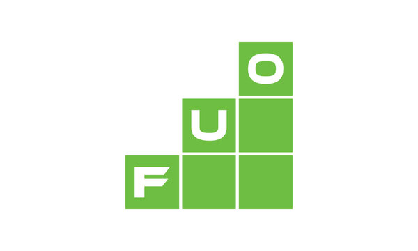 FUO initial letter financial logo design vector template. economics, growth, meter, range, profit, loan, graph, finance, benefits, economic, increase, arrow up, grade, grew up, topper, company, scale