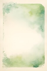 Vorlage - Hintergrund in Aquarellfarben - Briefvorlage - Dezente Ornamente Grün