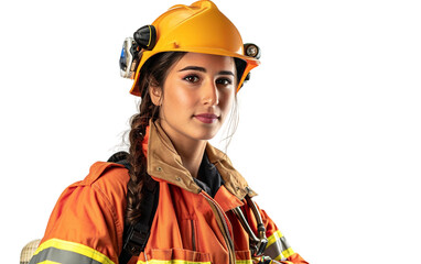Fototapeta premium Rescue Women Worker Isolated on Transparent Background PNG.