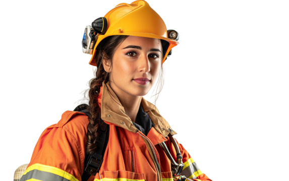 Rescue Women Worker  Isolated on Transparent Background PNG.