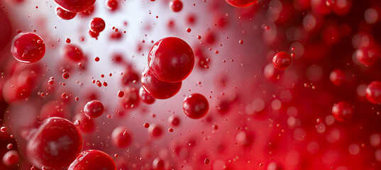 Red cells scattered floating in the bloodstream. 

