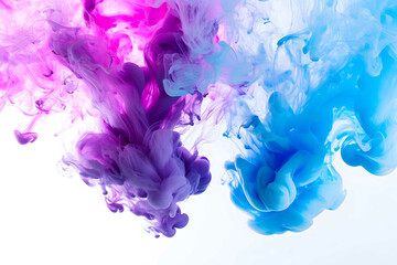 Color drops in water, abstract color mix, colored background, art, ink color mix paint falling on...
