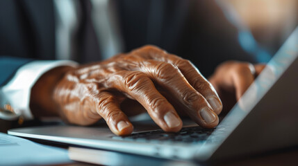 Hands of a businessman in detail signing a document