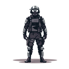 riot police with uniform character vector 