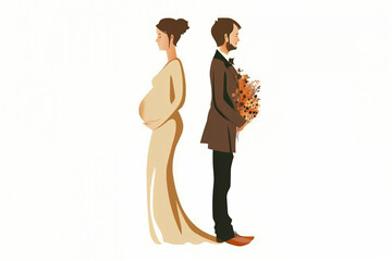 A pregnant woman and a man are standing next to each other