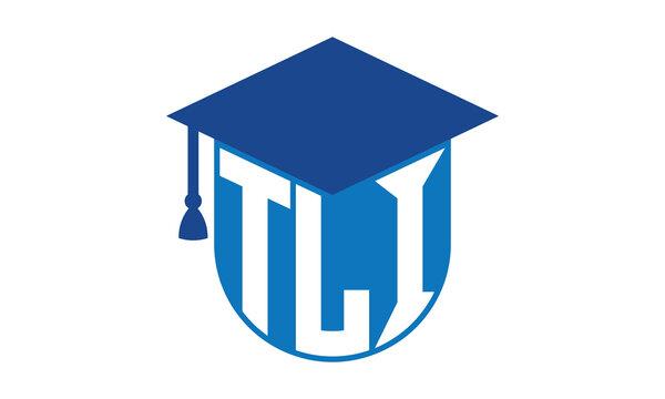 TLI initial letter academic logo design vector template. school college logo, university logo, graduation cap logo, institute logo, educational logo, library logo, teaching logo, book shop, varsity	
