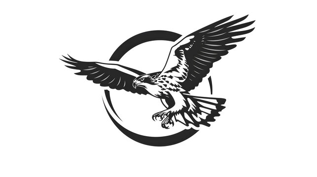 Eagle logo template vector icon illustration design isolated on white background.Eagle logo design vector illustration. Eagle logo design vector template.Eagle symbol icon vector illustration.