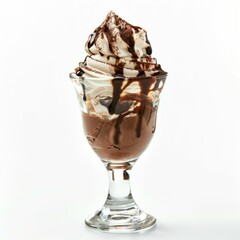 Decadent Chocolate Sundae with Whipped Cream Delight. Generative ai