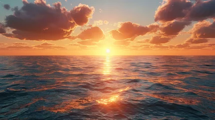 Foto auf Acrylglas golden sunset over tranquil ocean, summer vibes © Belho Med