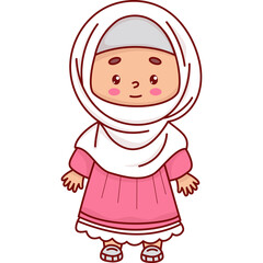 Muslim girl in traditional clothes hijab