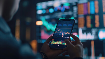 Fototapeta na wymiar Financial Advisor’s Analysis of Crypto Markets on Mobile