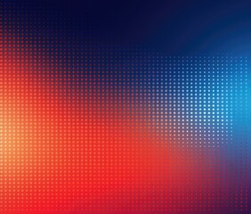 A colorful abstract background with a red, blue and orange dot pattern. Generative AI.