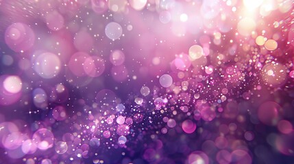 A vibrant, bokeh effect with blurred circles of light in pink and purple hues, giving a festive,...