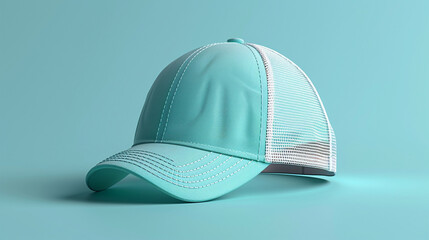 Cap mockup with light green and white screen.