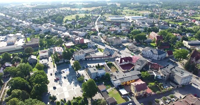 Czersk City in Poland. Cityscape. Aerial View. Droe