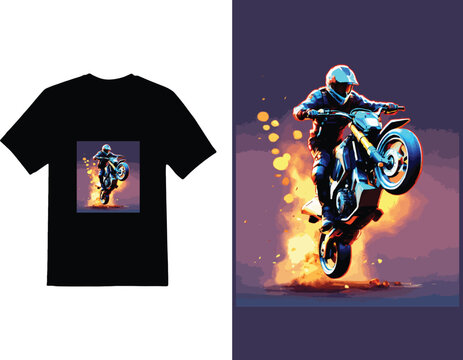 Motor sickle T-shirt design and striker design template