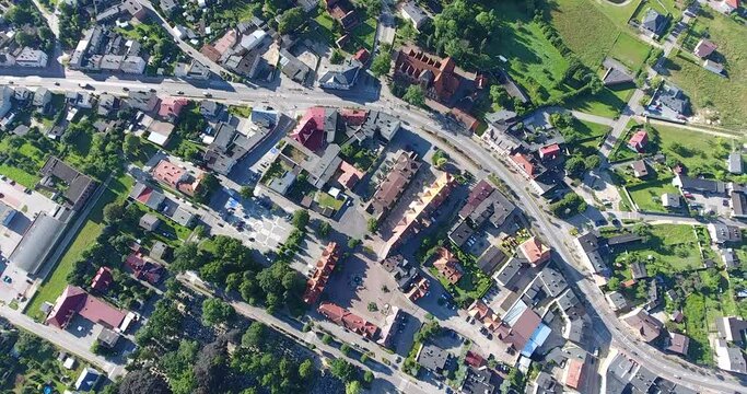 Czersk City in Poland. Cityscape. Aerial View. Droe