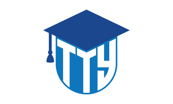 TTY initial letter academic logo design vector template. school college logo, university logo, graduation cap logo, institute logo, educational logo, library logo, teaching logo, book shop, varsity	

